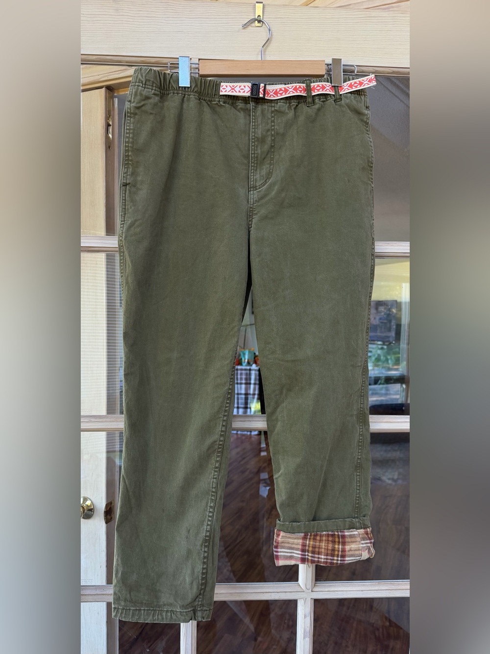 Women’s Flannel Lined Green Pants (Stoic Sz L)